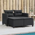 Miniatyrbillede 1 af 9: vidaXL 2-personers havesofa med skamler polyrattan sort