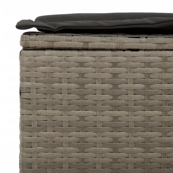 vidaXL 3-personers havesofa med hynder polyrattan grå
