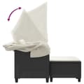 Miniatyrbillede 7 af 11: vidaXL 2-personers havesofa med baldakin og skamler polyrattan sort