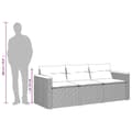 Miniatyrbillede 9 af 10: vidaXL 3-personers havesofa med hynder polyrattan beige