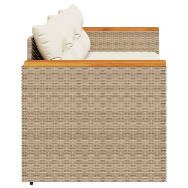 vidaXL Trädgårdssoffa 3-sits med dynor konstrotting beige