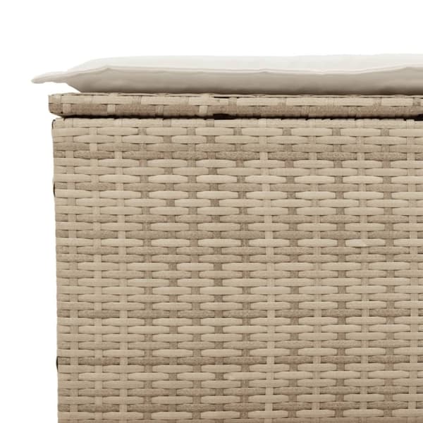 vidaXL Trädgårdssoffa 3-sits med dynor konstrotting beige