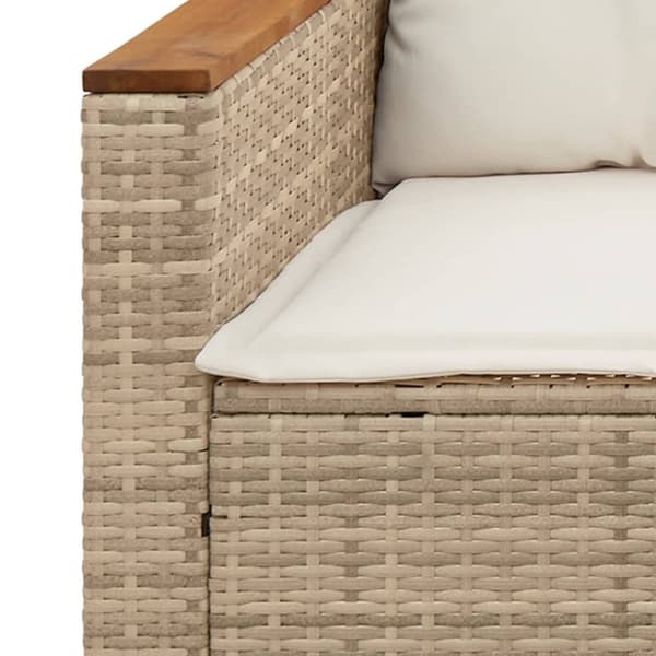 vidaXL Trädgårdssoffa 3-sits med dynor konstrotting beige