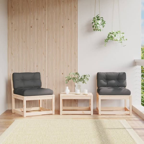 vidaXL Hagesofaer med puter 2 stk heltre furu