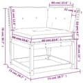 Pikkukuva 10 / 10: vidaXL Puutarhasohvan kulmapala tyynyillä 73x73x78cm kyllästetty mänty