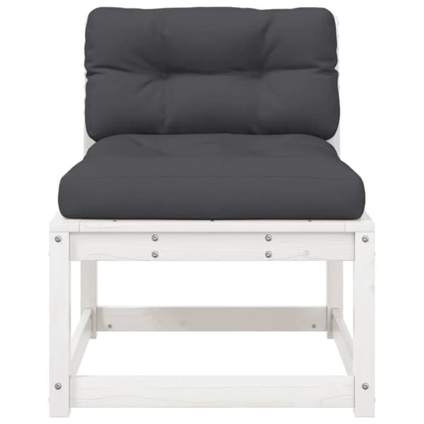 vidaXL Hagesofaer med puter 2 stk hvit heltre furu