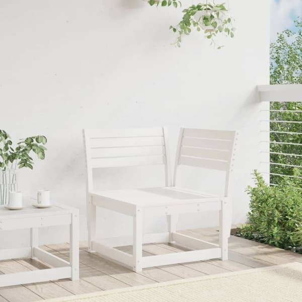 vidaXL Hagesofa for hjørne hvit 73x73x78 cm heltre furu