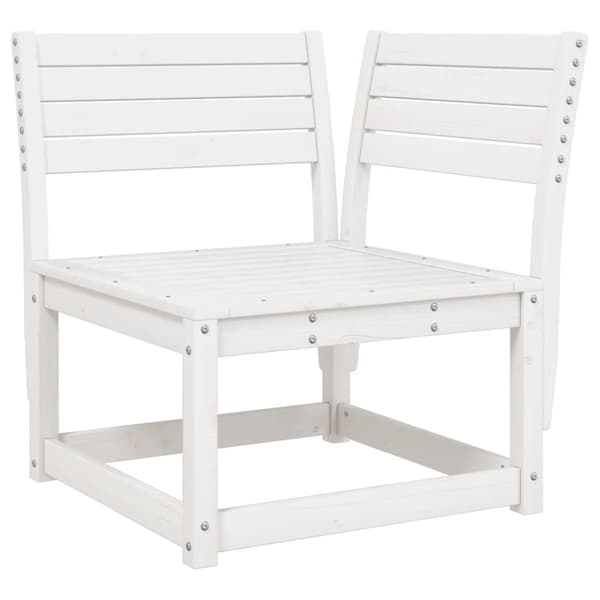 vidaXL Hagesofa for hjørne hvit 73x73x78 cm heltre furu