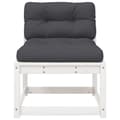 Miniatyrbilde 5 av 10: vidaXL Hagesofa med puter hvit heltre furu