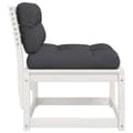 Miniatyrbilde 6 av 10: vidaXL Hagesofa med puter hvit heltre furu