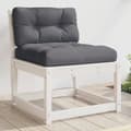 Miniatyrbilde 1 av 10: vidaXL Hagesofa med puter hvit heltre furu
