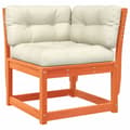 Miniatyrbillede 2 af 10: vidaXL hjørnemodul til havesofa 73x73x78 cm m. hynder massivt fyr brun