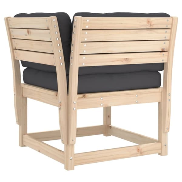vidaXL hjørnemodul til havesofa 73x73x78 cm m. hynder massivt fyrretræ