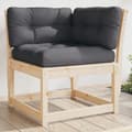 Miniatyrbillede 1 af 10: vidaXL hjørnemodul til havesofa 73x73x78 cm m. hynder massivt fyrretræ