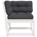 Miniatyrbillede 5 af 10: vidaXL hjørnemodul til havesofa 73x73x78 cm m. hynder massivt fyr hvid