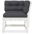 Miniatyrbillede 6 af 10: vidaXL hjørnemodul til havesofa 73x73x78 cm m. hynder massivt fyr hvid