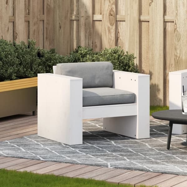vidaXL Hagesofa hvit 79x60x62 cm heltre furu