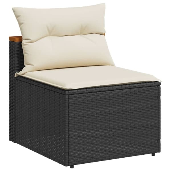 vidaXL sofamoduler til haven 2 stk. med hynder polyrattan sort