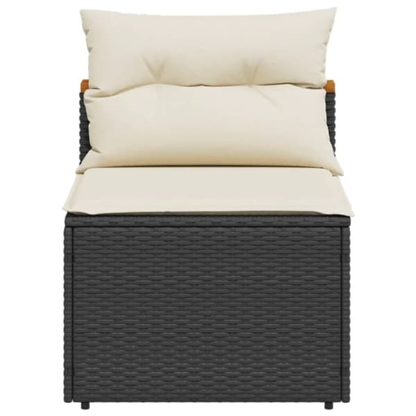 vidaXL sofamoduler til haven 2 stk. med hynder polyrattan sort