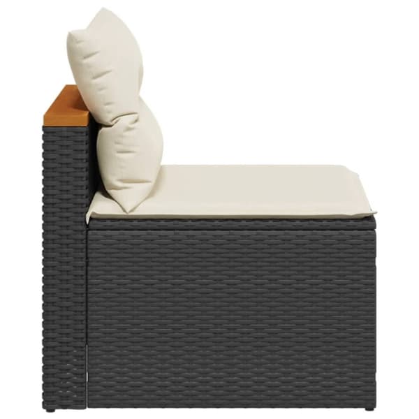 vidaXL sofamoduler til haven 2 stk. med hynder polyrattan sort