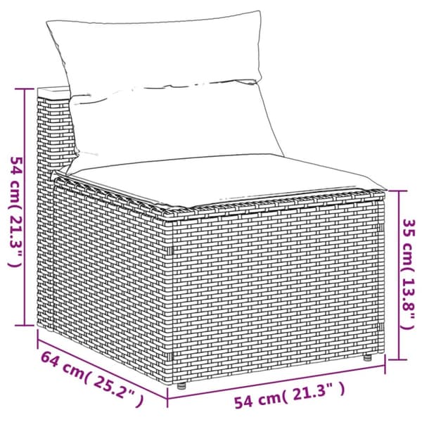 vidaXL sofamoduler til haven 2 stk. med hynder polyrattan sort