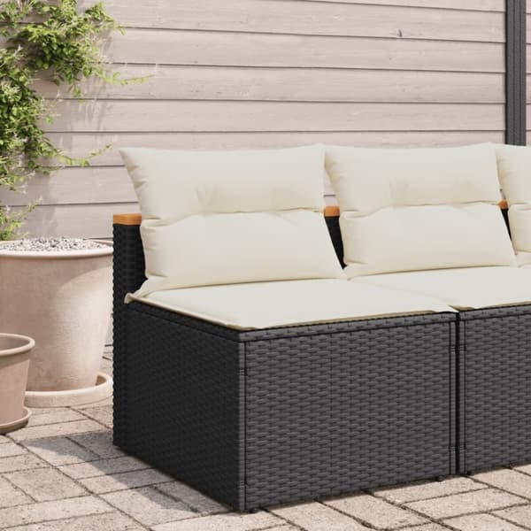 vidaXL sofamoduler til haven 2 stk. med hynder polyrattan sort