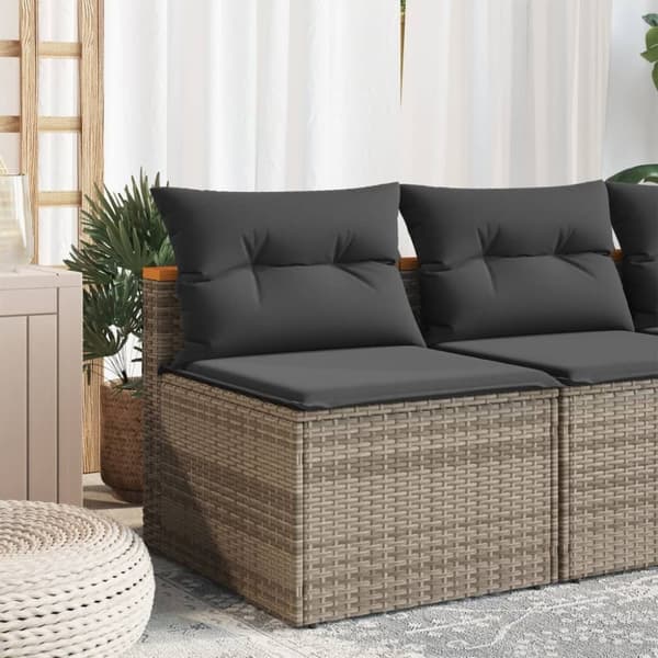 vidaXL sofamoduler til haven 2 stk. med hynder polyrattan grå