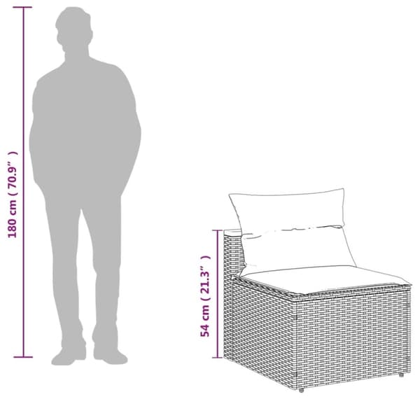 vidaXL sofamoduler til haven 2 stk. med hynder polyrattan grå