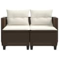 Miniatyrbillede 3 af 9: vidaXL 2-personers havesofa med skamler polyrattan brun