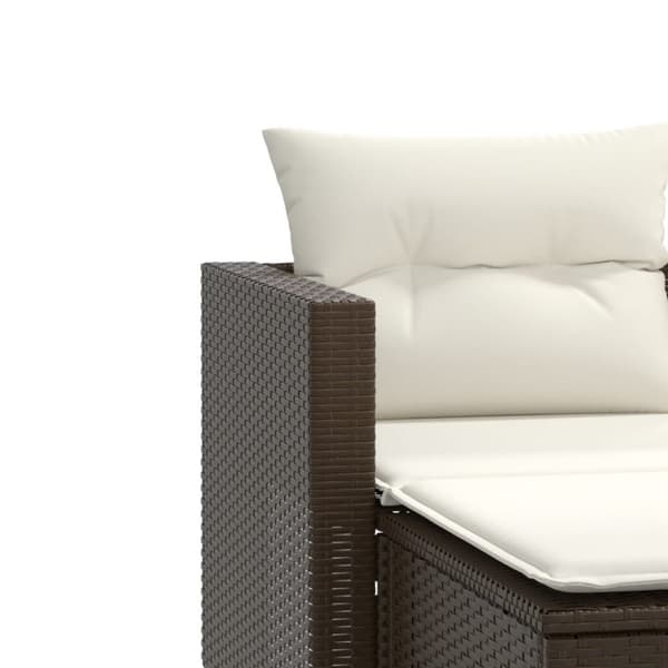 vidaXL 2-personers havesofa med skamler polyrattan brun