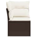 Miniatyrbillede 4 af 11: vidaXL hjørnemodul til havesofa med hynder polyrattan brun