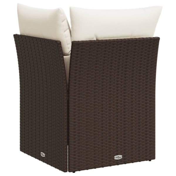 vidaXL hjørnemodul til havesofa med hynder polyrattan brun