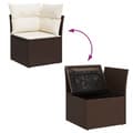 Miniatyrbillede 6 af 11: vidaXL hjørnemodul til havesofa med hynder polyrattan brun