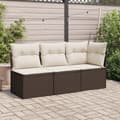 Miniatyrbillede 2 af 11: vidaXL hjørnemodul til havesofa med hynder polyrattan brun