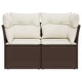 Miniatyrbillede 3 af 11: vidaXL 2-personers havesofa med hynder polyrattan brun