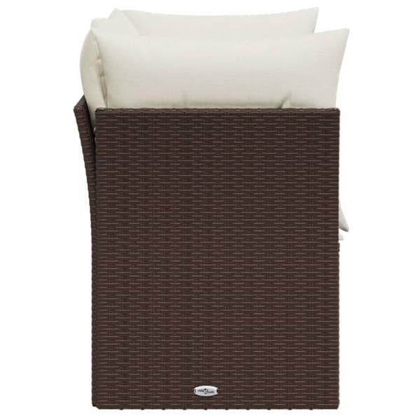 vidaXL 2-personers havesofa med hynder polyrattan brun