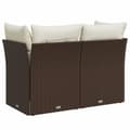 Miniatyrbillede 5 af 11: vidaXL 2-personers havesofa med hynder polyrattan brun