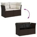 Miniatyrbillede 6 af 11: vidaXL 2-personers havesofa med hynder polyrattan brun