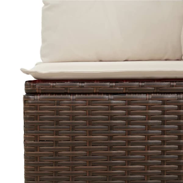 vidaXL 2-personers havesofa med hynder polyrattan brun