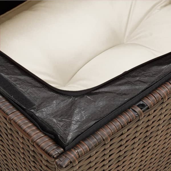 vidaXL 2-personers havesofa med hynder polyrattan brun
