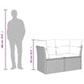 Miniatyrbillede 9 af 11: vidaXL 2-personers havesofa med hynder polyrattan brun