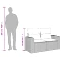 Miniatyrbild 9 av 11: vidaXL Trädgårdssoffa 3-sits med dynor konstrotting brun