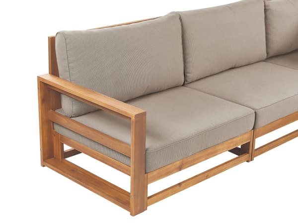 Trädgårdssoffa Ljust Certifierat Akaciaträ 3-sitsig med Dynor Modern design Terrass Uteplats Trädgård