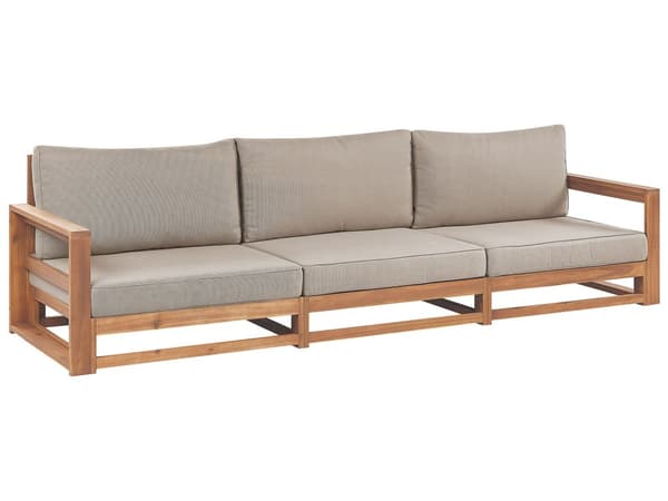 Trädgårdssoffa Ljust Certifierat Akaciaträ 3-sitsig med Dynor Modern design Terrass Uteplats Trädgård