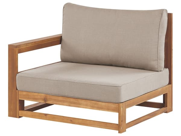 Trädgård Hörnsoffa Ljust Akaciaträ Utomhus 2-sits med Kuddar Modern Design