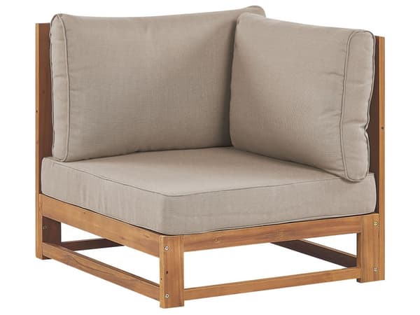 Trädgård Hörnsoffa Ljust Akaciaträ Utomhus 2-sits med Kuddar Modern Design