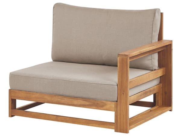 Trädgård Hörnsoffa Ljust Akaciaträ Utomhus 2-sits med Kuddar Modern Design