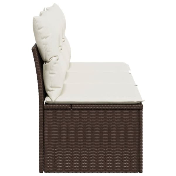 vidaXL 3-personers havesofa med hynder polyrattan brun