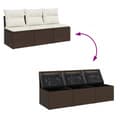 Miniatyrbillede 6 af 11: vidaXL 3-personers havesofa med hynder polyrattan brun