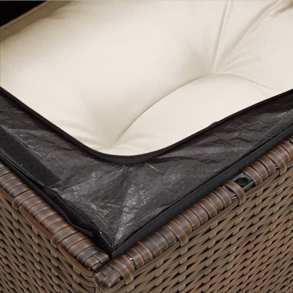 vidaXL 3-personers havesofa med hynder polyrattan brun